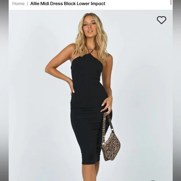 open lace back dress Emabella Plunge Halter Maxi Dress Black main image 0